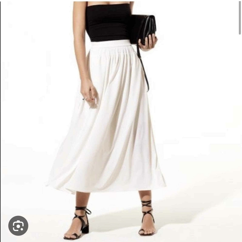Aritzia Babaton Eduardo Black High-Waist Midi Skirt